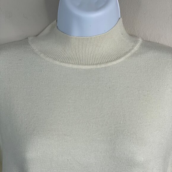 Boutique Womens Academia Heritage Turtleneck Sweater Large Preppy Neutral Layer - Picture 3 of 9